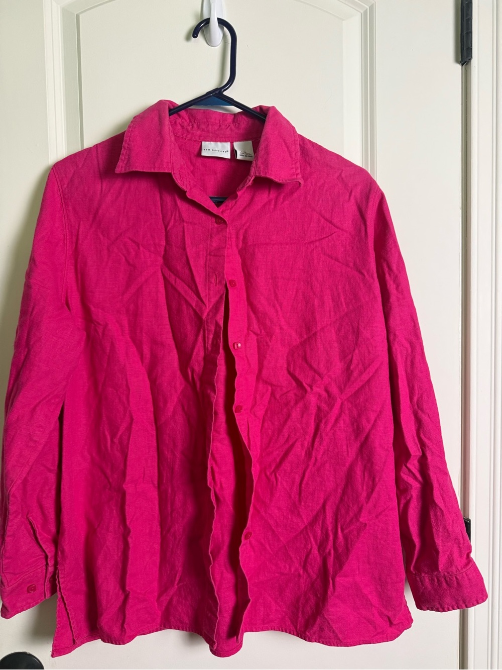 Kim Rogers Hot Pink Button-Up Shirt Jacket